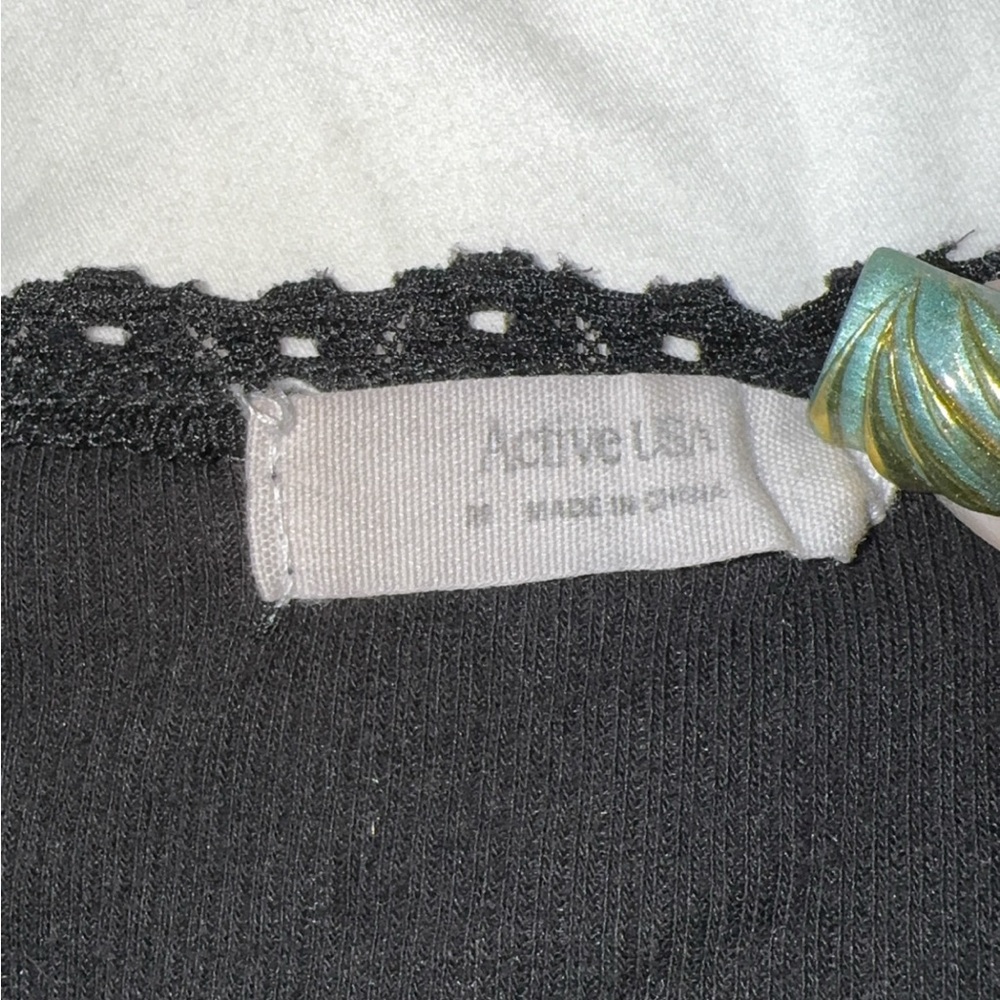 Active USA Monochrome Lace Accent Top